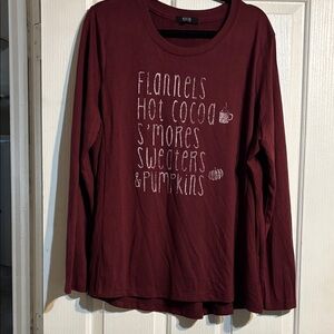 Fall Long Sleeve Lightweight Sweater/Tee